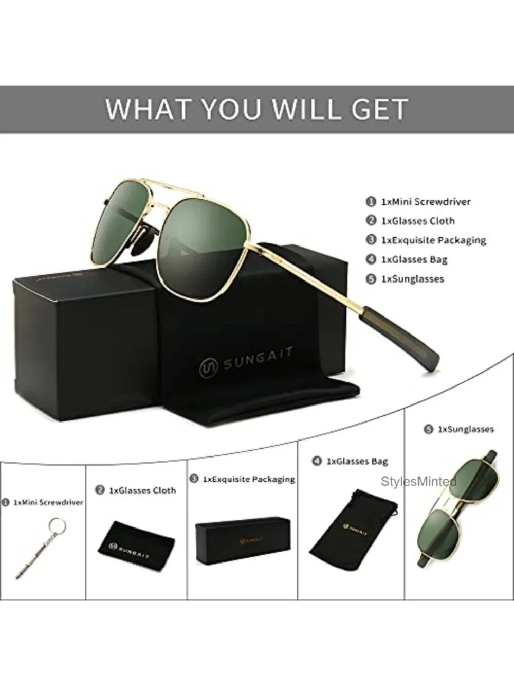 Men's Military Style Polarized Pilot Aviator Sunglasses Bayonet Temples
